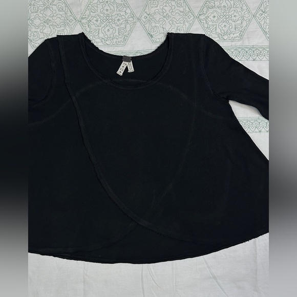 Free People We The Free Bonsai Tulip Hem 3/4 Tee - Black - XS - Picture 6 of 11